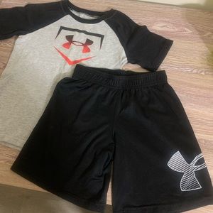 Under Armour boys shirt and shorts set. Size 7